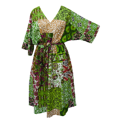 Patchwork cotton printed maxi - cotton,