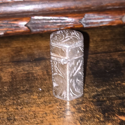 Solid silver antique hexagonal - solid,