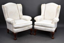 Pair of Antique Mahogany Wing