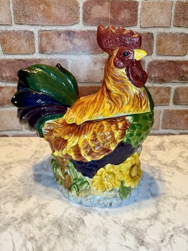 Vintage rooster cookie jar - rooster,