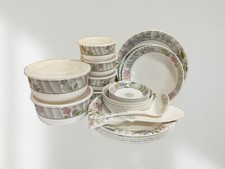 100% Melamine Dinner Tableware Set Plate Bowl Spoon Picnic Motorhome Flower