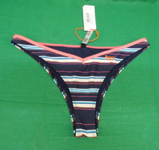 Superdry Women's Coral Pop Striped Recycled Bikini Briefs Size 14  *NEW*