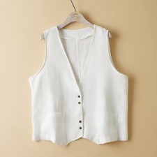 Women Cotton Linen Sleeveless