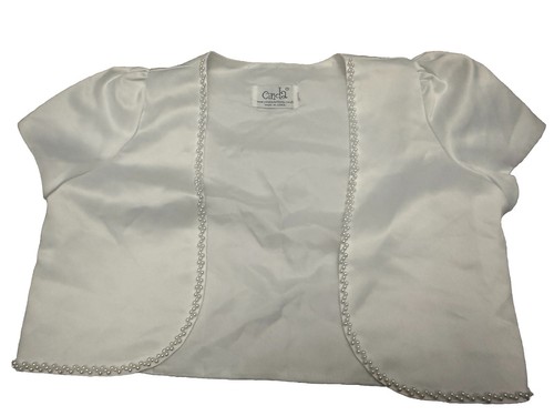 Girls satin ivory shrug size - shrug,