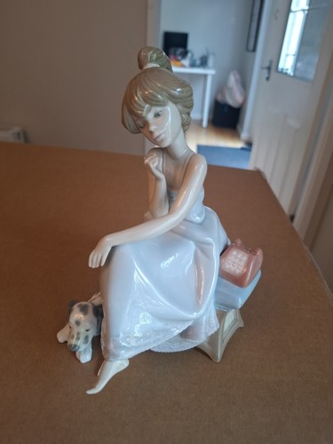 Lladro lady phone figurine - lladro,