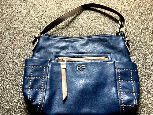 Ladies faux leather blue - faux,