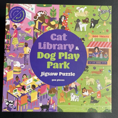 Cat library dog play - dog,