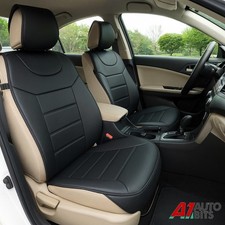 2x Black Pu Leather Heavy Duty Front Car Seat Covers Protectors For Honda 