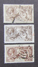 GREAT BRITAIN - 3 x DIFFERENT SHADES OF THE 1918 GV 2/6 SEAHORSE - USED