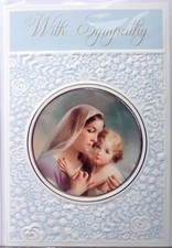 Sympathy card madonna child - madonna, &