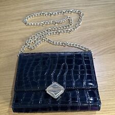 Quiz Black Patent Bag With Gold Accents