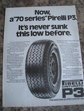 70 SERIES PIRELLI P3 TYRES CINTURATO LOW PROFILE 1978 POSTER ADVERT A4 FILE B