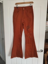 Rust Orange Distressed Flared
