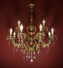 FRENCH LARGE CHANDELIER BRASS