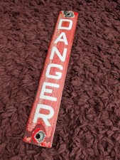 Genuine Electricity Pole Danger Warning Enamel Road Street Sign