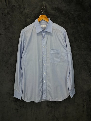 Brioni shirt mens blue - brioni, 17.5