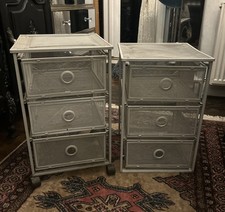 Ikea ‘2X ‘ Andy’ Chest Of 3 Drawers Unit Shelves With Casters Grey Cabinets