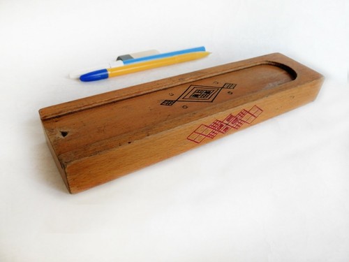 Vintage wooden pencil case - pencil,