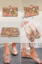 Floral Sequin Shoes Bag Set Matching Set Flat Comfortable Size 6 39