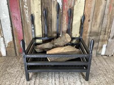 Old Large Wrought Iron Fire Basket With Spears 2`1"Hx1`9"W