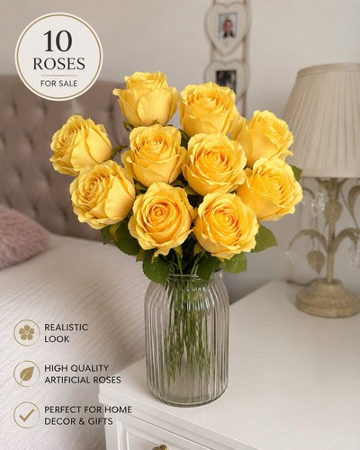 Artificial yellow roses - artificial,