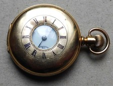 NO RESERVE c1910 Lever Brothers New York Gold Plated Half Hunter Pocket Watch