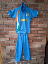 Indian Cricket Team Supporters Outfit For Kids. Sahara And Team India Logo. Blue