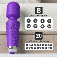 Wand Body Massager Powerful 20-Vibration Modes Waterproof USB Rechargeable 🇬🇧 