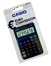 Casio MS-8E Desktop Calculator 8 Digit LCD Display Blue Euro Currency Conversion
