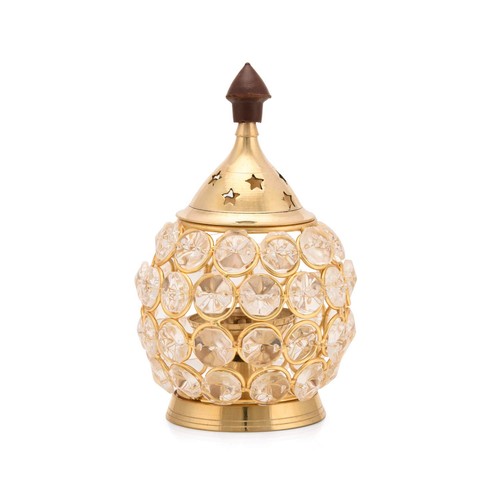 Brass akhand diya - brass, diamond