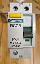 CRABTREE 63 AMP 30mA DOUBLE