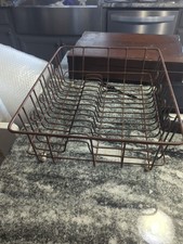 Vintage Large Brown Wire Coated Dish Drainer Drying Rack 
