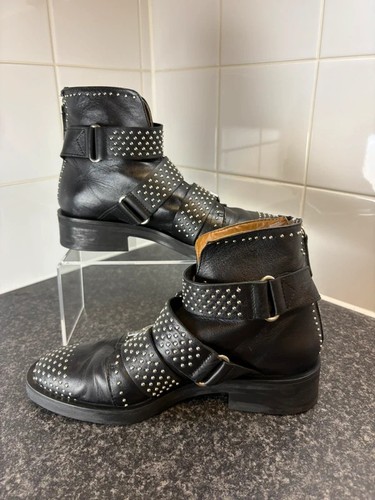 Zara black leather studded - zara,