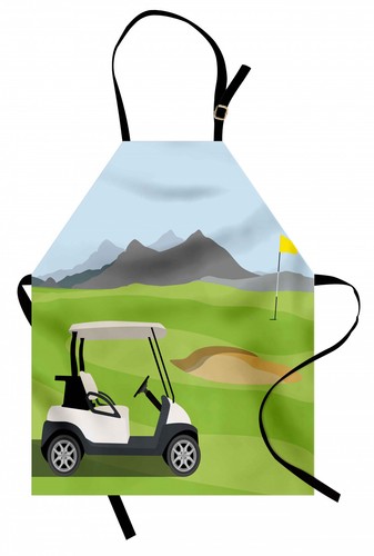 Golf course scene apron - scene, car