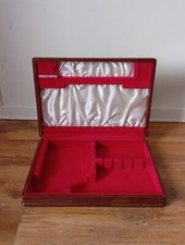 Vintage Wooden EMPTY VINERS Canteen Cutlery BOX ONLY Brown & Red 47cmx35cmx8.5cm