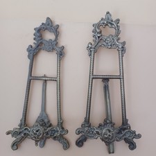 Pair of Vintage Brass Easel style Picture Stand Display  Rack