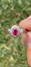 18ct white gold Natural ruby and diamond ring