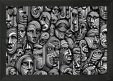 Abstract Chrome Faces Framed