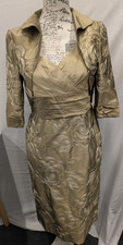 Mireia Golden Brown Matching Occasion Dress And Jacket - Size 12