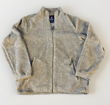 CHAPS Full Zip Fleece Beige Brown Size Medium Men’s Sherpa Warm Zip Up Fleece 