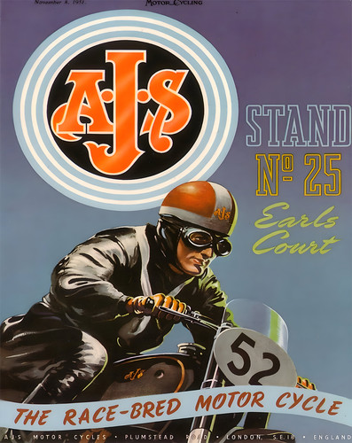 Ajs motorcycle 1951 vintage - ajs,