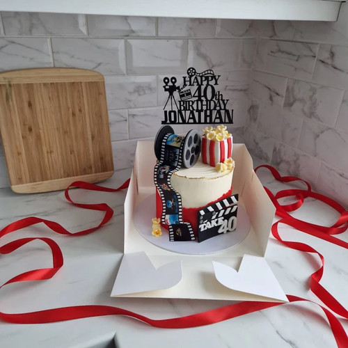 Movie camera cake topper - movie,