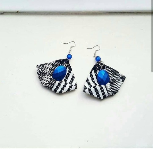 Earrings fabric and - earrings,, beads
