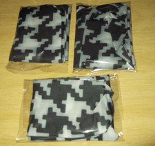 JOB-LOT:  3 x GREY & BLACK JIG SAW PATTERNED TIGHTS (Medium Size.) WELL MADE