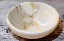 Carrara Calacatta Marble Bowl –  Italian Decorative Stone Dish