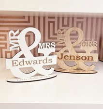 Personalised Mr & Mrs Top Table Sign & Date Wedding Decoration Gift Any Name