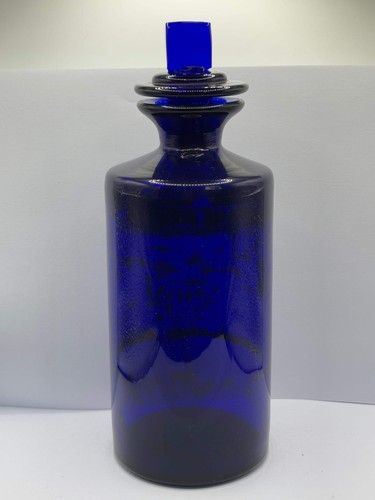 Old blue glass - , jar