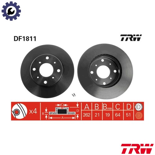 Brake disc df1811 for rover - disc,