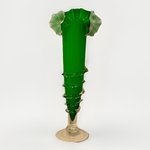 Emerald green white murano - emerald,