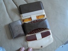 Small WW2 Cigarette Case Silver Plated With Officer Grooming Case